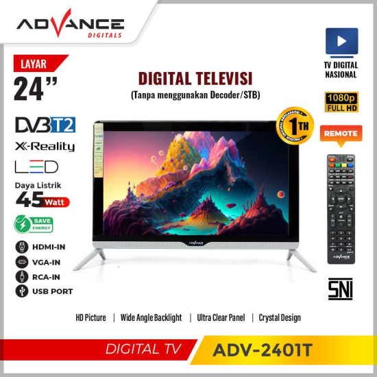 LED TV 24 Inch Advance Digital HD TV TVD ADV-2401T