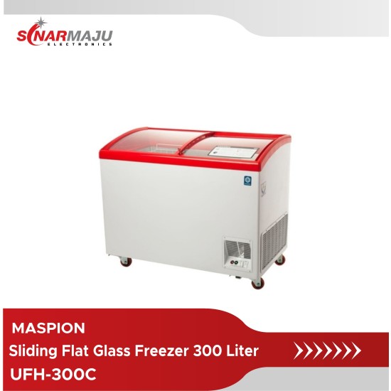 Sliding Flat Glass Freezer 300 Liter Maspion UFH-300C