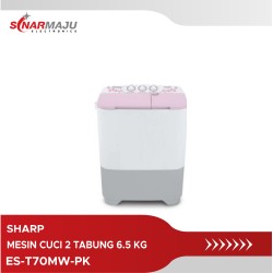 Mesin Cuci 2 Tabung Sharp 6.5 kg ES-T70MW-PK