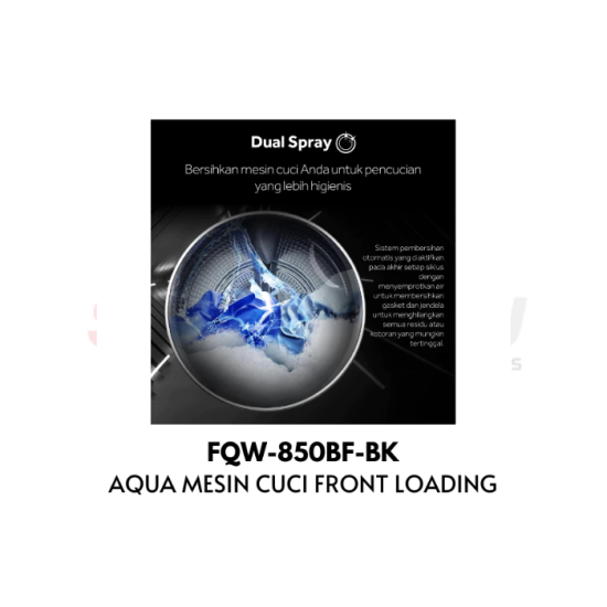 Mesin Cuci 1 Tabung AQUA 8 Kg Front Loading FQW-850BF