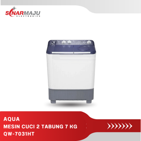 MESIN CUCI 2 TABUNG AQUA 7 KG Twin Tub QW-7031HT