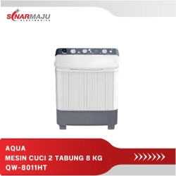 <esin Cuci 2 Tabung Aqua 8 Kg Twin Tub QW-8011HT