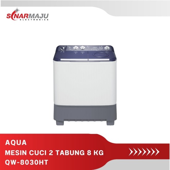MESIN CUCI 2 TABUNG AQUA 8  KG TWIN TUB QW-8030HT