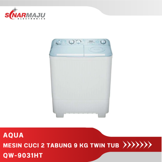 Mesin Cuci 2 Tabung Aqua 9 Kg Twin Tub QW-9031HT