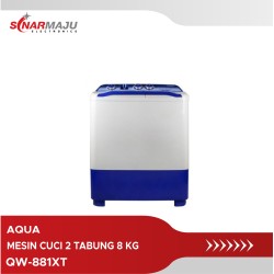 Mesin Cuci 2 Tabung AQUA 8 Kg Twin Tub QW-881XT