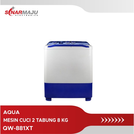Mesin Cuci 2 Tabung AQUA 8 Kg Twin Tub QW-881XT