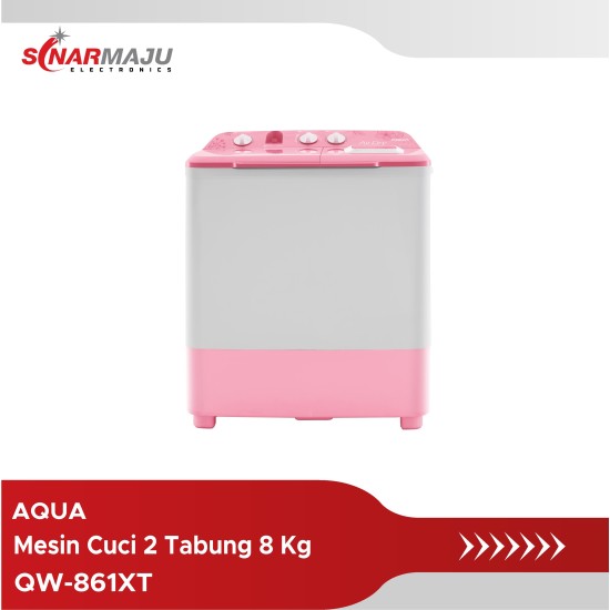 Mesin Cuci 2 Tabung AQUA 8 Kg Twin Tub QW-861XT