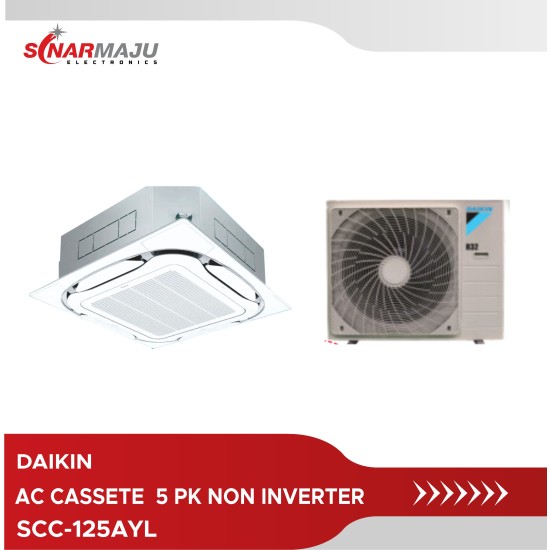 AC Cassette Non Inverter dan R32 Daikin 5 PK Malaysia Wireless SCC125AV-L