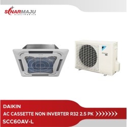 AC Cassette Non Inverter dan R32 Daikin 2.5 PK Malaysia Wireless SCC60AV-L