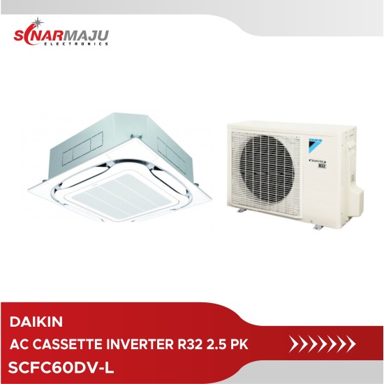 AC Cassette Inverter dan R32 Daikin 2.5 PK Thailand SCFC60DV-L