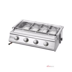 Kompor Gas Panggang Getra 4 Tungku BBQ Stainless BS-214