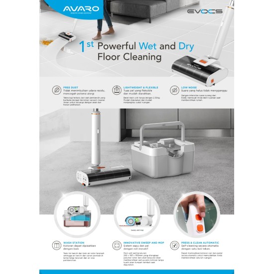 Vacuum Cleaner Cordless AVARO Alat Pel Canggih Wet & Cleaning EVOCS Vacuum Cleaner Cordless AVARO Alat Pel Canggih Wet & Cleaning EVOCS