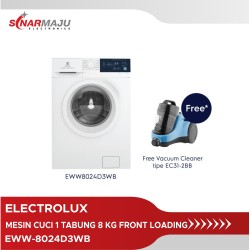Mesin Cuci 1 Tabung Washer & Dryer Electrolux 8 Kg Front Loading EWW-8024D3WB