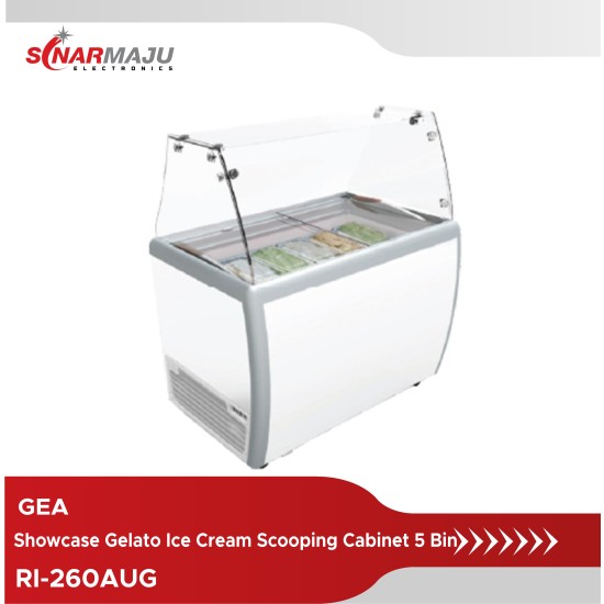 Showcase Gelato Ice Cream GEA Scooping Cabinet 5 Bin RI-260AUG
