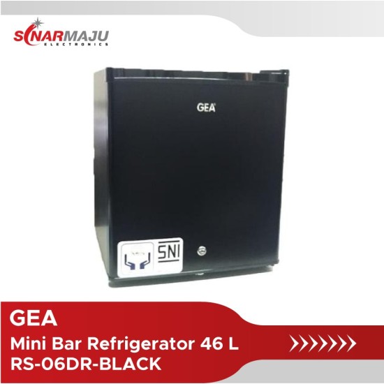 Kulkas Portabel Mini Bar GEA Soft Drink Cabinet RS-06DR-BLACK
