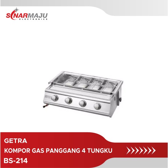 Kompor Gas Panggang Getra 4 Tungku BBQ Stainless BS-214
