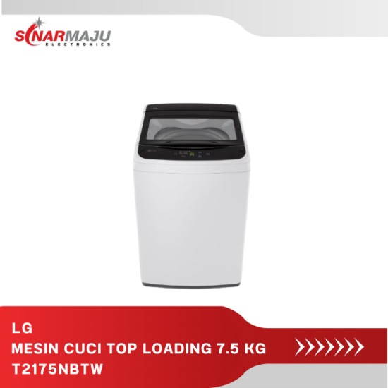 Mesin Cuci 1 Tabung LG 7.5 Kg Top Loading Non Inverter T2175NBTW