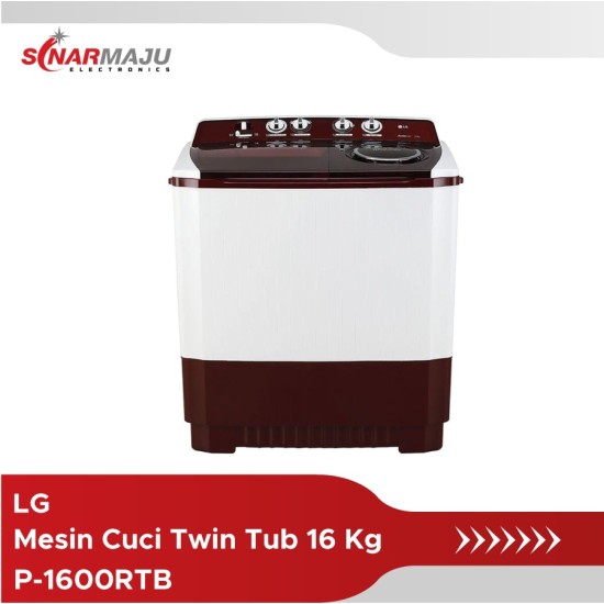 Mesin Cuci 2 Tabung LG 16 Kg Twin Tub P-1600RTB