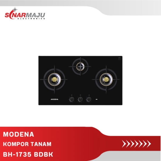 GAS HOB 3 TUNGKU MODENA KOMPOR TANAM BH-1735 BDBK