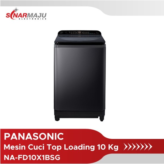 Mesin Cuci 1 Tabung Panasonic 10 Kg Top Loading NA-FD10X1BSG