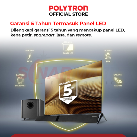 LED TV 55 INCH POLYTRON 4K UHD GOOGLE TV SOUNDBAR PLD-55BUG5058