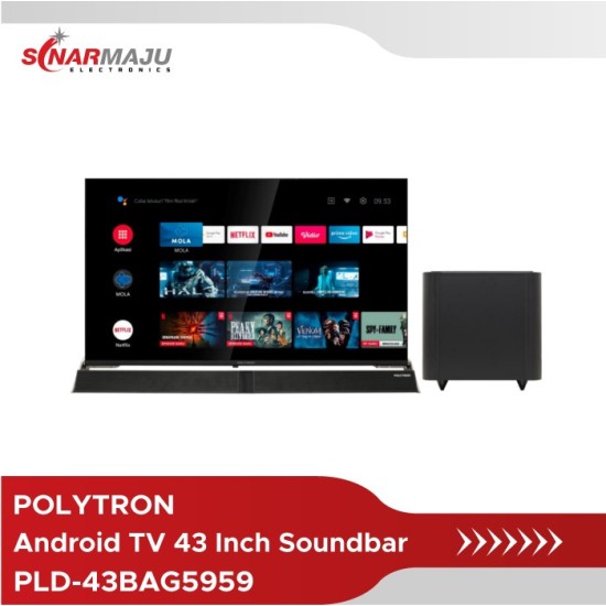 LED TV 43 Inch Polytron Full HD Android TV Cinemax Soundbar PLD-43BAG5959 LED TV 43 Inch Polytron Full HD Android TV Cinemax Soundbar PLD-43BAG5959