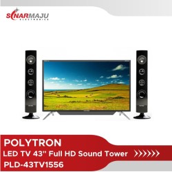 LED TV 43 Inch Polytron Full HD Cinemax Tower Speaker PLD-43TV1556