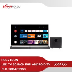 LED TV 50 Inch Polytron Full HD Android TV Cinemax Soundbar TV PLD-50BAG9953