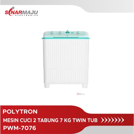 Mesin Cuci 2 Tabung Polytron 7 Kg Twin Tub PWM-7076