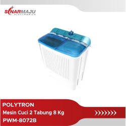 Mesin Cuci 2 Tabung Polytron 8 Kg Twin Tub PWM-8072N/B