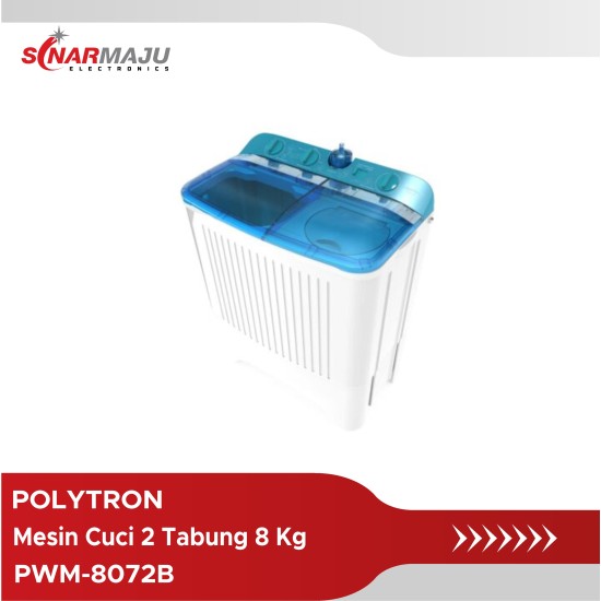 Mesin Cuci 2 Tabung Polytron 8 Kg Twin Tub PWM-8072N/B