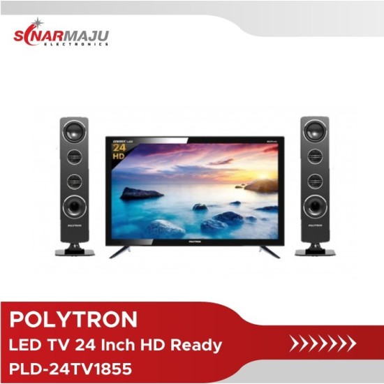 LED TV 24 Inch Polytron HD Ready Cinemax Sound Tower PLD-24TV1855 PLD-24TV1855/Y