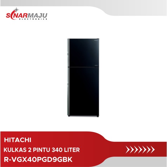 Kulkas 2 Pintu Hitachi 340 Liter R-VGX40PGD9GBK