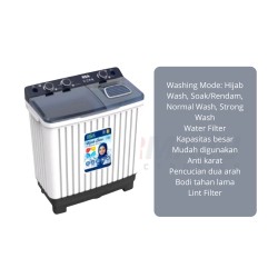 Mesin cuci 2 tabung Twin tub 10 Kg RSA WM-TT100