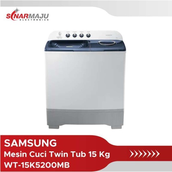 Mesin Cuci 2 Tabung Samsung 15 Kg Twin Tub WT-15K5200MB / WT15K5200MB