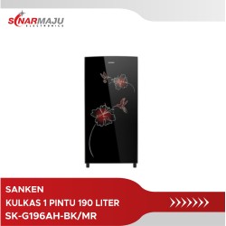 Kulkas 1 Pintu Sanken Refrigerator 190 Liter SK-G196AH-BK/MR