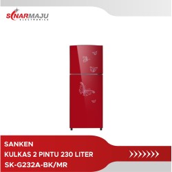 Kulkas 2 Pintu Sanken Refrigerator 230 Liter SK-G232A-BK/MR