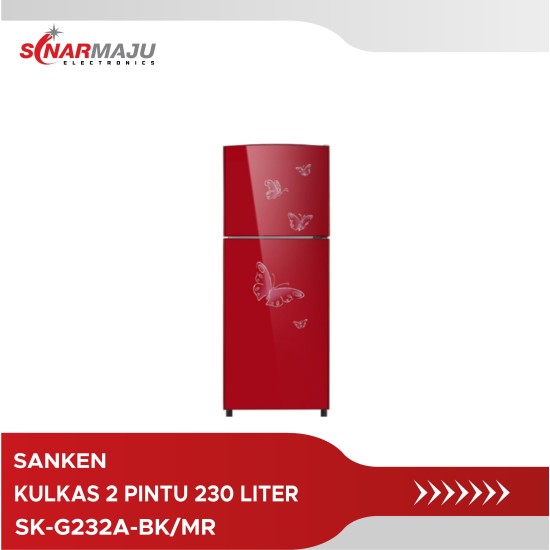 Kulkas 2 Pintu Sanken Refrigerator 230 Liter SK-G232A-BK/MR