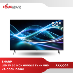 Led TV 50 Inch Sharp Frameless 4K UHD Google TV 4T-C50HJ6000I