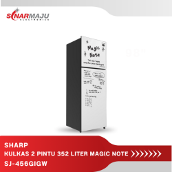 KULKAS 2 PINTU SHARP 352 LITER MAGI NOTE NEW SERIES SJ-456GIGW
