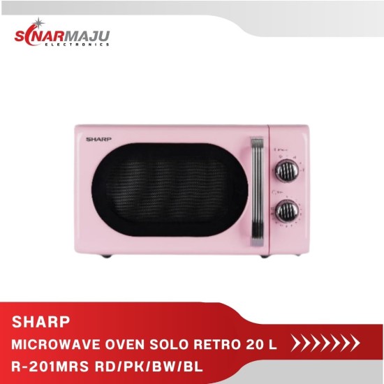 MICROWAVE OVEN 20 LITER SHARP SOLO RETRO R-201MRS-RD/PK/BW/BL