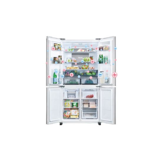 Kulkas MultiDoor Sharp 639 Liter Magic Note SJ-IF91PG-GW