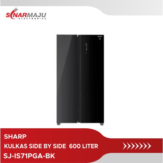 Kulkas Side By Side Sharp 600 Liter  SJ-IS71PGA-BK