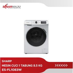 Mesin Cuci 1 Tabung Sharp 8.5 Kg Front Loading ES-FL1083W