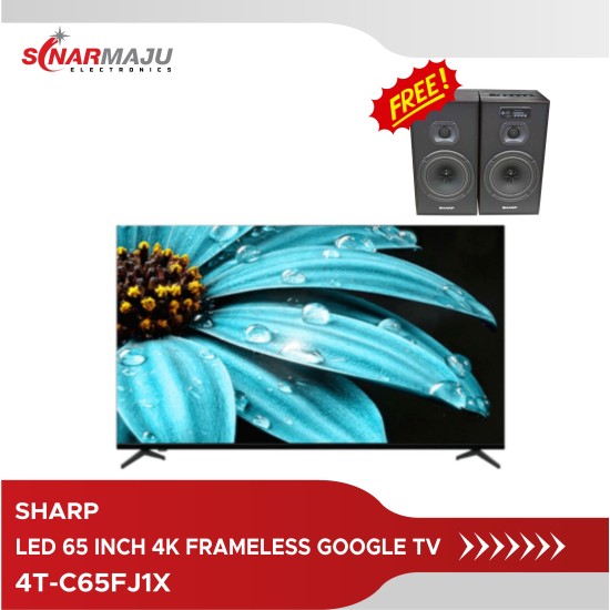 LED TV 65 Inch SHARP 4K Frameless Google TV 4T-C65FJ1X