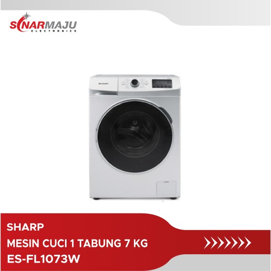 Mesin Cuci 1 Tabung Sharp 7 Kg Front Loading ES-FL1073W