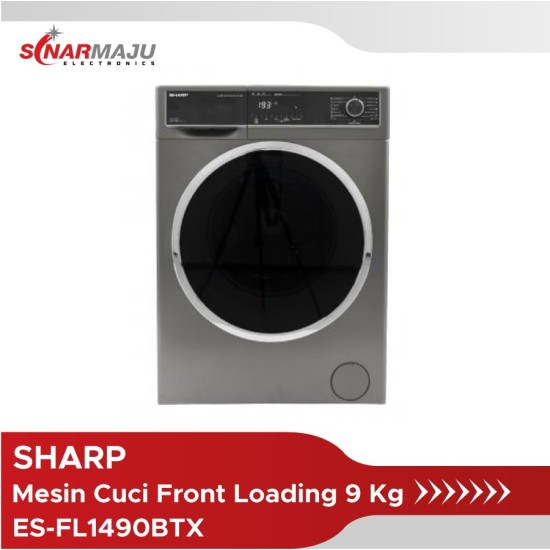 Mesin Cuci 1 Tabung Sharp 9 Kg Front Loading ES-FL1490BTX