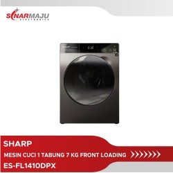 MESIN CUCI 1 TABUNG SHARP 10.5 KG FRONT LOADING ES-FL1410DPX