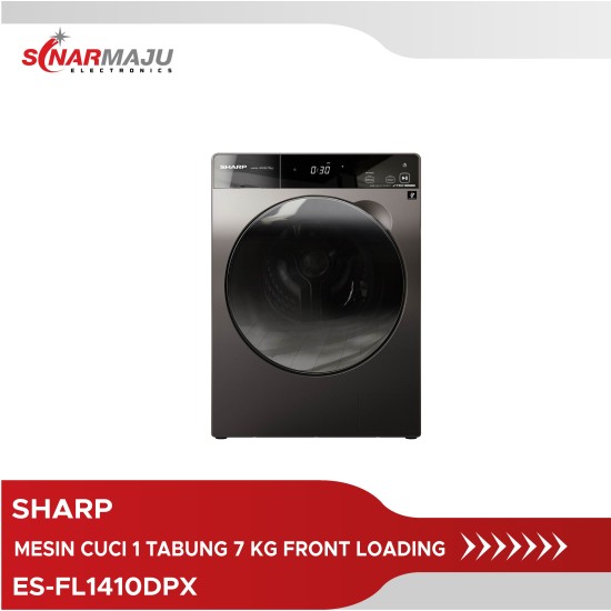 MESIN CUCI 1 TABUNG SHARP 10.5 KG FRONT LOADING ES-FL1410DPX