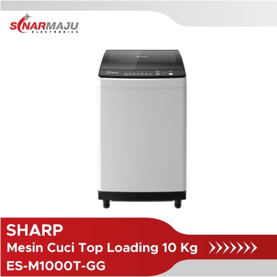 Mesin Cuci 1 Tabung Sharp 10 Kg Top Loading ES-M1000T-GG